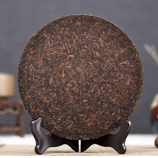 SANRAN Puerh Tea Cake, Aged Fermented Pu-er Tea, Chinese Yunnan Ripe Puer Tea, Gift for Family, Friends, 12.6oz/pack