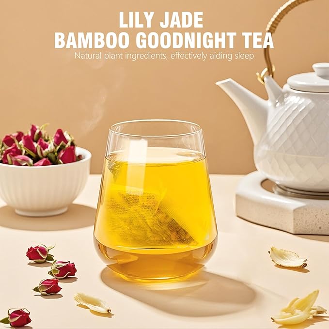 Sleep Herbal Tea - Night Time Tea for Bedtime - 20 Tea Bags with Mulberry, Red Date, Gardenia, Red Rose, Jade Bamboo, Lotus Seed, Goji Berry, Lily