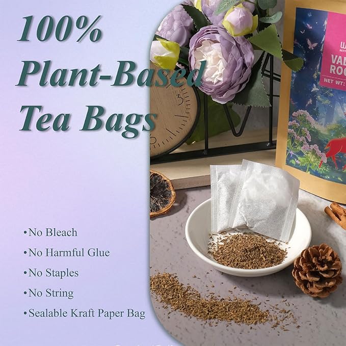WT Weetee Valerian Root Tea Bags, 50 Count – Pure Valeriana, Earthy/Woody, Caffeine-Free