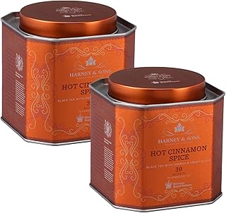Harney & Sons Hot Cinnamon Spice Tea - 30 Tea Sachets Bundle (Pack of 2) - Black Tea with Oranges & Sweet Cloves