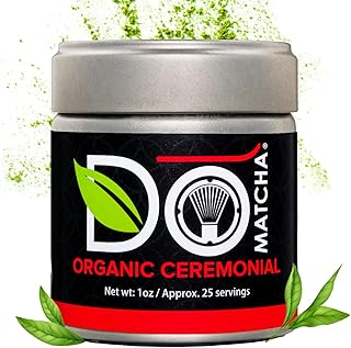 DoMatcha Organic Ceremonial Matcha Powder, Authentic Japanese Green Tea Rich with Antioxidants and L-Theanine, 25 Servings (1 oz)