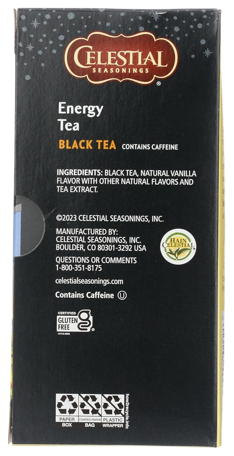 Celestial Seasonings Black Tea, Energy Black Tea, 12 Count