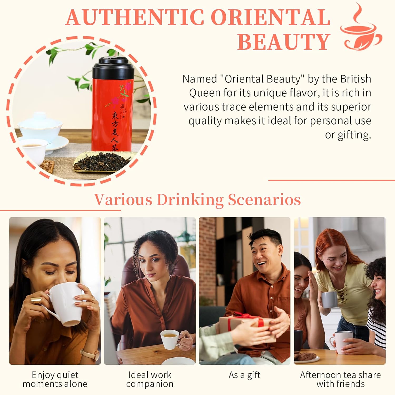 CHADUO Oriental Beauty Tea Taiwan Oriental Beauty Oolong Tea Loose Leaf White Tip Oolong Taiwan Origin Ripe Fruity & Floral Aromas 3.53oz/100g 东方美人茶 台湾茶 白毫乌龙茶