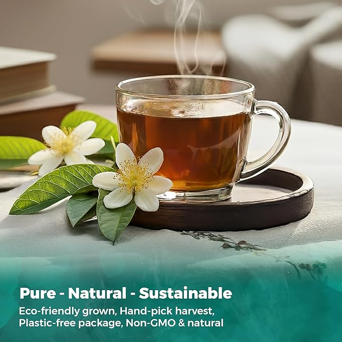 USA Fresh Guava Leaves Tea, Natural and Pure, All-Natural Herbal Tea from Handpicked Guava Leaves, No Additives or Preservatives
