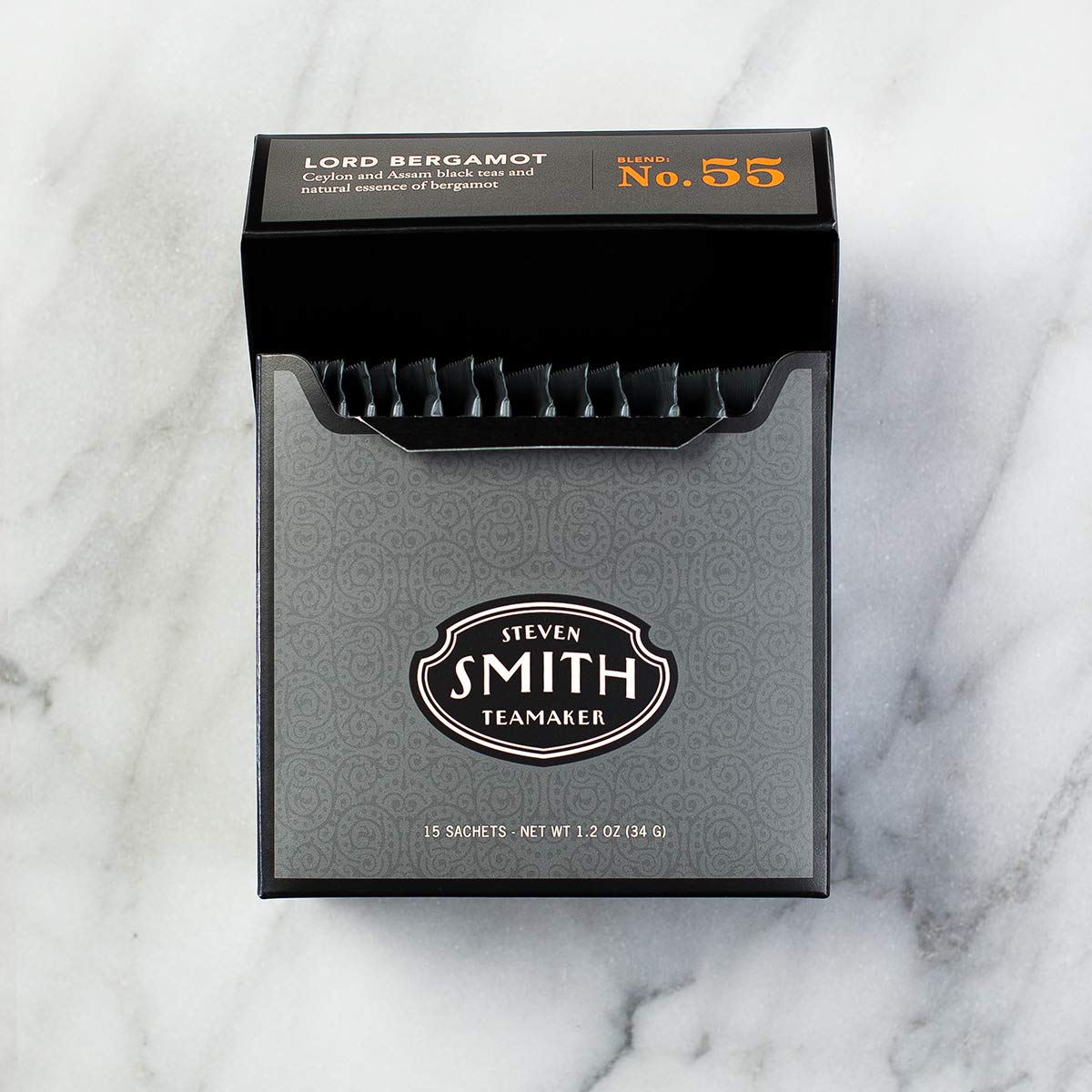 Smith Teamaker | Lord Bergamot No. 55 | Caffeinated Full Leaf Earl Grey Black Tea with Italian Bergamot Oil; 6 Pack (90 Sachets, 1.2oz each)