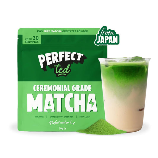PerfectTed Matcha Powder, Ceremonial Grade Japanese Matcha, 30g