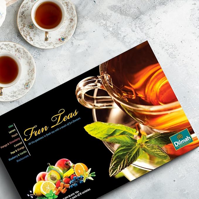 Dilmah Fun Teas Variety Gift Pack-8x10 Individually Wrapped Tea Bags. (Pack of 1), Gift of Tea,Fun Tea Collection