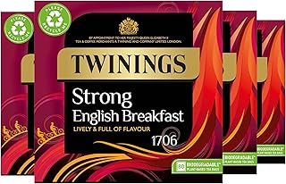 Twinings 1706 Strong Breakfast 80's (Pack of 4, Total 320 Tea Bags)