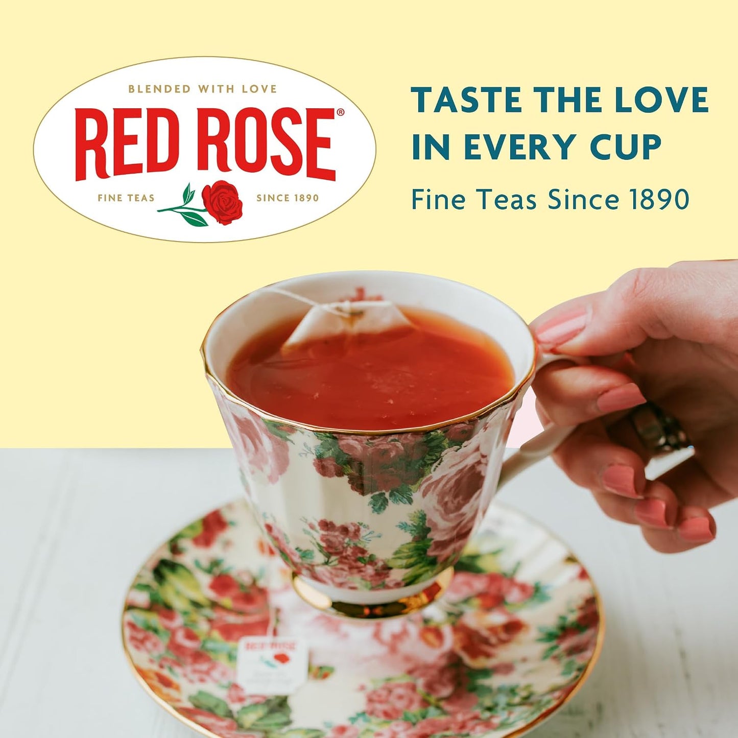 Red Rose Sweet Temptations Lemon Cake Dessert Herbal Tea, 18 Bags, 2 Pack | Sweet, dessert-inspired herbal tea | Naturally flavored | Caffeine-free | Ideal sweet treat