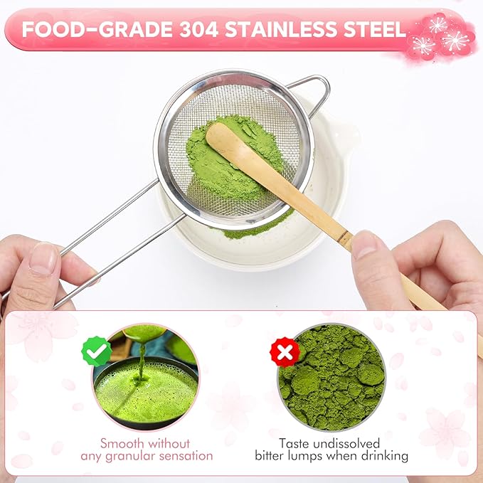 8 PCS Matcha Whisk Set, Japanese Tea Set includes Matcha Bowl Tea Making Tools Ceramic Bowl with Bamboo Whisk Matcha Kit Ceremony Gift for Matcha Lovers