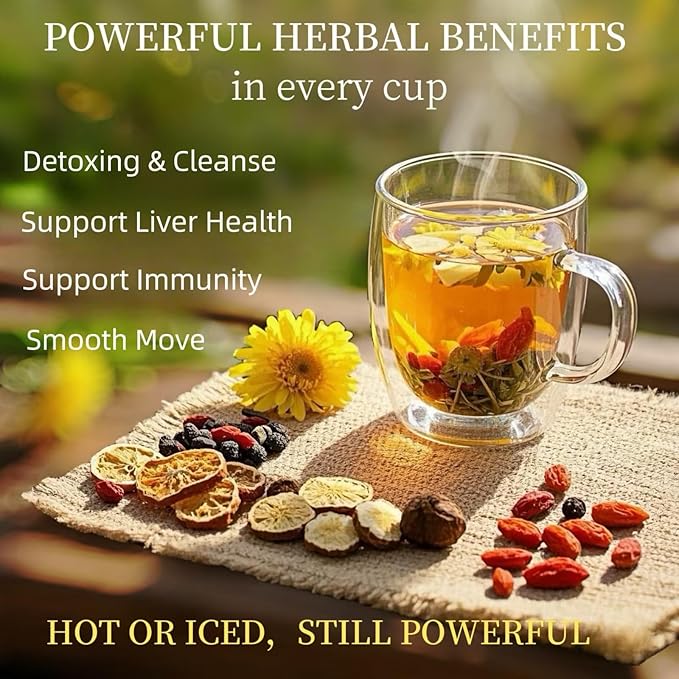 Eastrue Organic Dandelion Detox Tea,(150g/30TeaBags)-Dandelion Wolfberry Tea for Kidney & Liver Health, Caffeine Free Herbal Tea for Cleanse & Detox,Support Healthy Weight, All-Natural