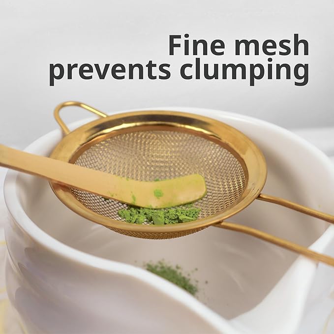 Fine Mesh Sifters with Handles, Pack of 2, Stainless Steel Strainers for Matcha, Flour, Tea, and Juices