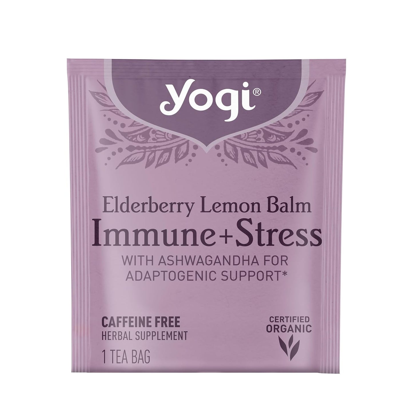 Yogi Tea Elderberry Lemon Stress & Immune Support Tea - 16 Tea Bags, 4 Packs - With Ashwagandha, Lemongrass, Licorice Root & More