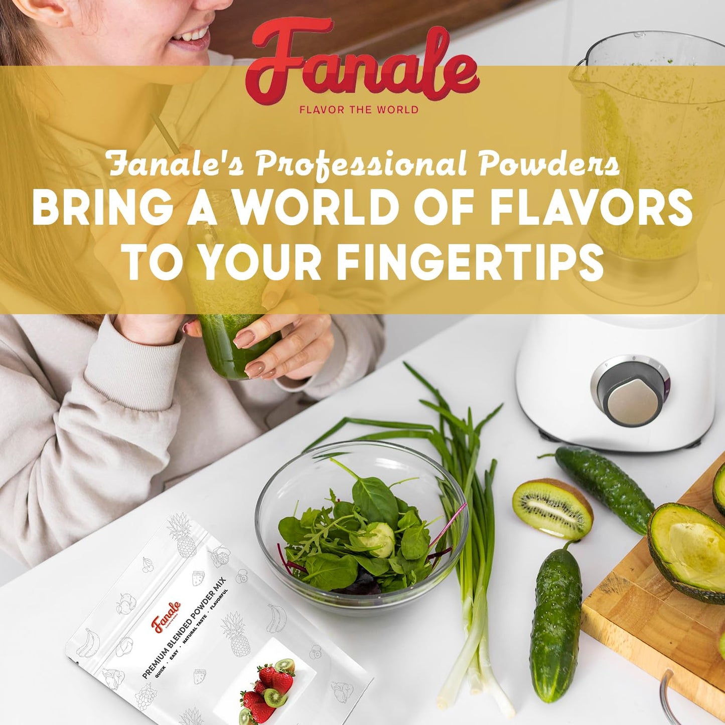 Fanale Avocado Milk Tea Powder, Instant Flavoring Powder, 2.2lbs Pack of 20 | Instant Flavoring Mix Perfect for Boba Milk Tea, Smoothies, Baking &amp; Desserts. Rich &amp; Creamy Beverage Powder, Easy to Prep