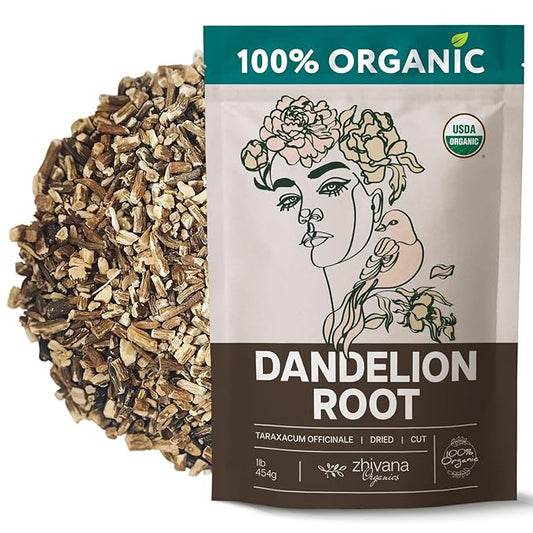 Dandelion Root Tea Loose (16 oz.) – Organic Dandelion Root Herb - Te de Diente de Leon Organico Natural - Digestion
