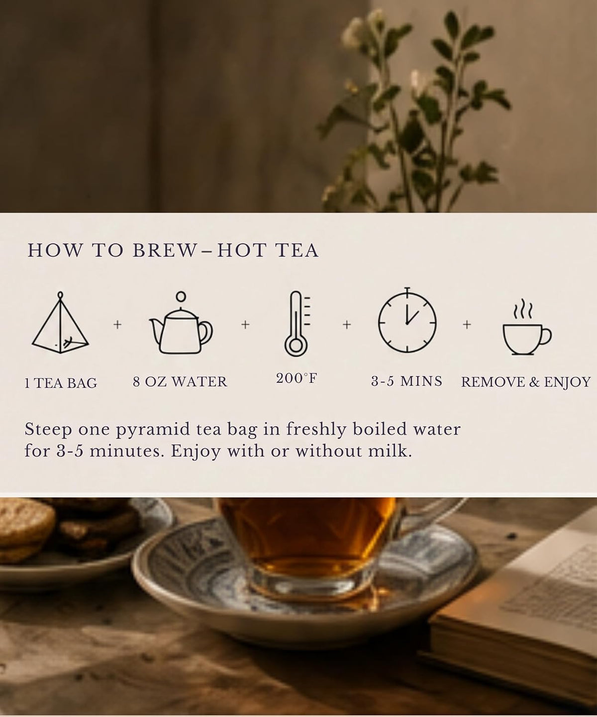 EZR Leaf English Breakfast Premium Whole Leaf Ceylon Black Tea, 20 counts 2.1 Once, Rich Flavor &amp; Bold Aroma Blend, A Morning Ritual in Every Cup