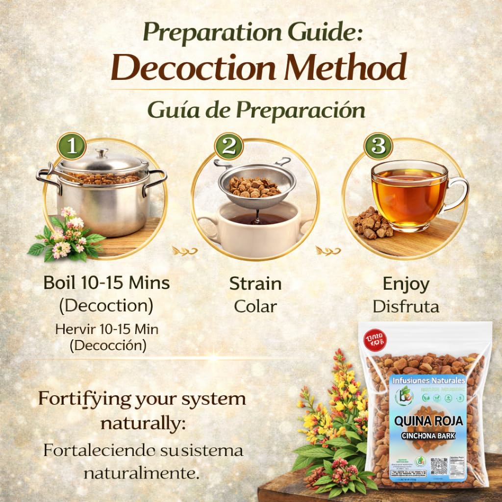 B-Experts Quina Roja Herbal Tea (Red Cinchona Bark) – 4 oz (113 g) – 100% Natural, Vegan, Non-GMO, Gluten-Free, Wildcrafted