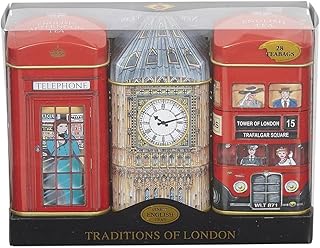 British Heritage Big Ben 3x Mini Tea Tin Gift Pack with 28 Teabags