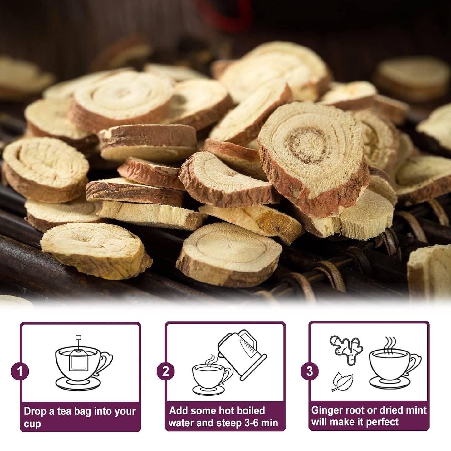TEARELAE - Licorice Root Tea Bags, 50 Count, Licorice Root Herbal Tea