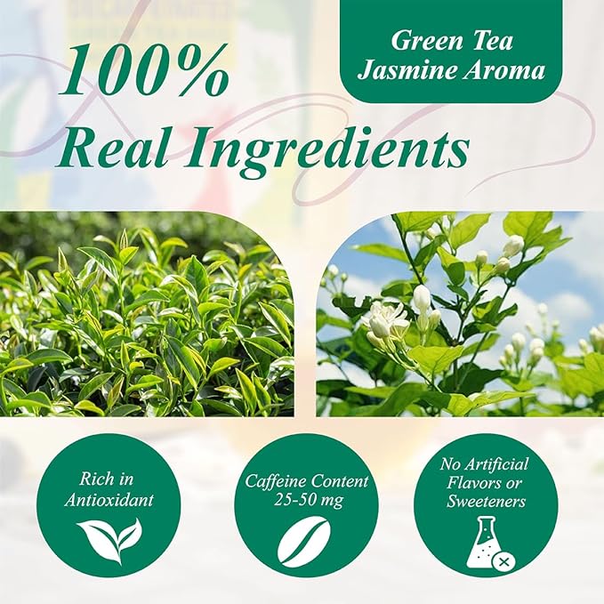 WT WEETEE Jasmine Pearls Tea Loose Leaf, Made of Jasmine Flavor with Green Tea Loose Leaf, Natural Aromatic Dragon Pearl Tea, 4oz/114g