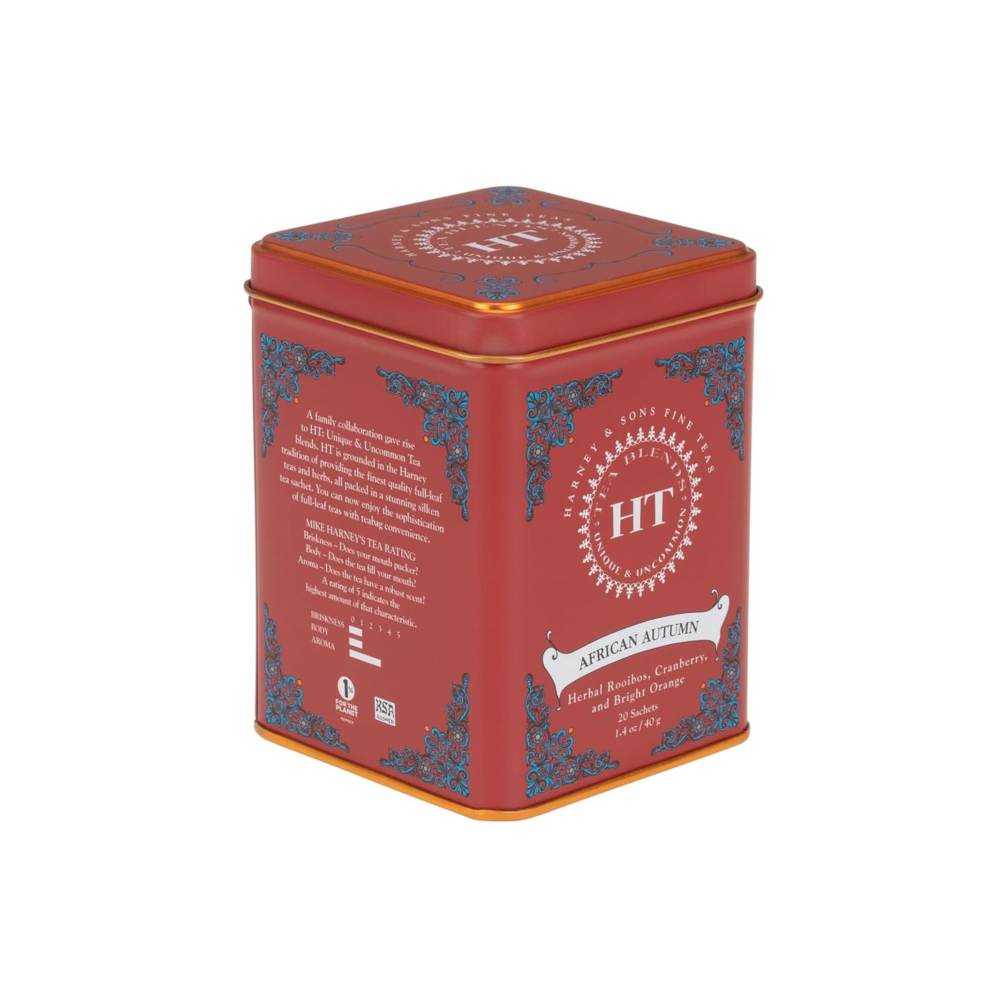 Harney & Sons African Autumn Rooibos Tea, Herbal, 20 sachet tin