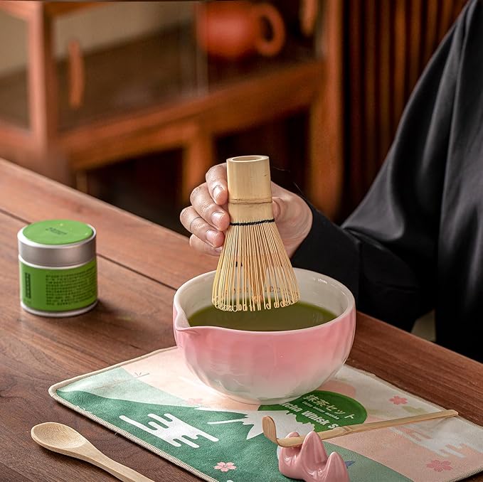 Clay&Fire Matcha Whisk Set, 9 pcs Ceramic Matcha Set, Gifts for Women,Matcha Bowl with Spout and Whisk, Matcha Kit for Matcha Lovers