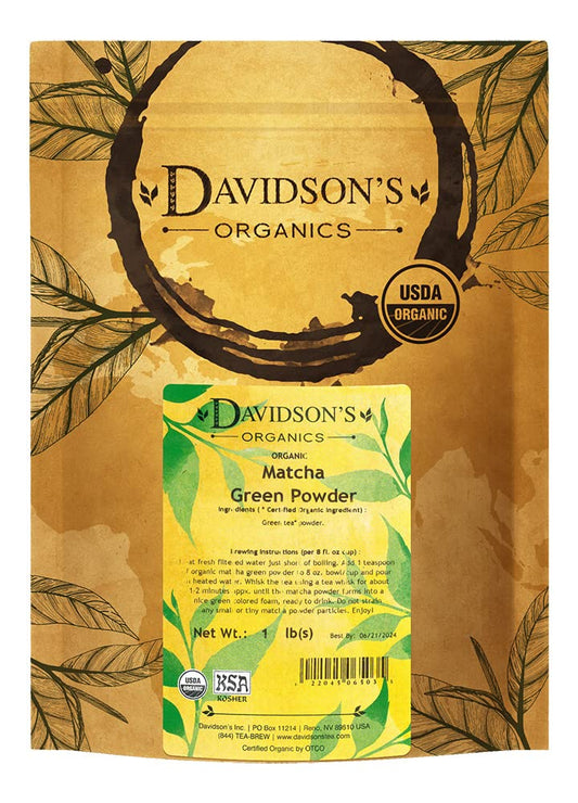 Davidson's Organics, Matcha Green Powder, Loose Leaf Tea, 16-Ounce Bag