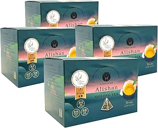 TAIWAN CHA REN Award Winning - Taiwan Alishan Jin Xuan Oolong Tea Pyramid Tea Bag 5.3oz, 2.5g x 15 bags x 4 box