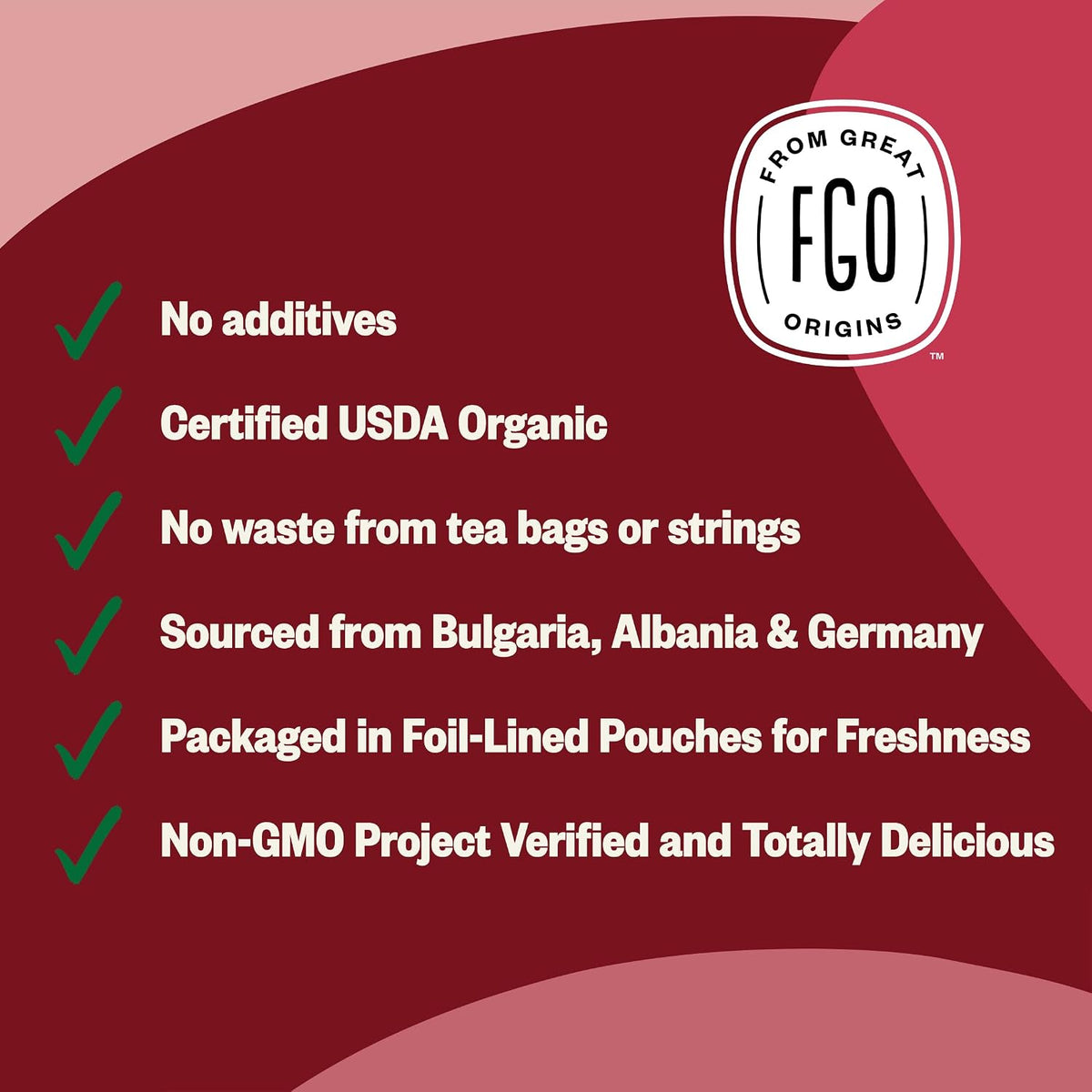 FGO Organic Red Raspberry Loose Leaf Herbal Tea