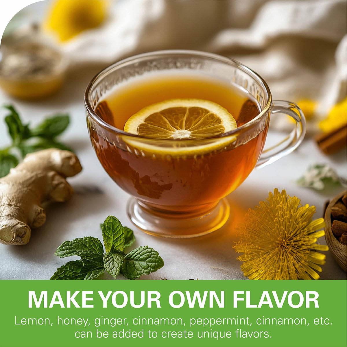 WT WEETEE Roasted Dandelion Root Tea with Milk Thistle and Peppermint 50ct | Natural Caffeine-free Dandelion Milk Thistle Herbal Tea Bags for Daily Cleanse, Toasted Nutty Flavor &amp; Coffee Alternative