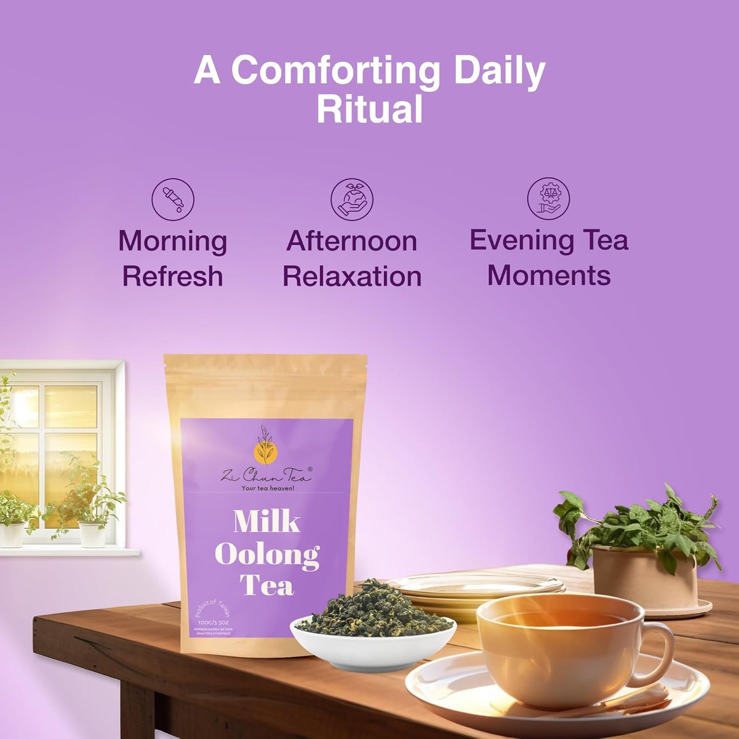 Organic Milk Oolong Tea | Premium Taiwanese Loose Leaf Milky Oolong Tea, Naturally Creamy & Lightly Nutty Aroma, Hand-Picked, Non-GMO | High Mountain Milk Oolong Tea from Taiwan | Jin Xuan | 3.5 oz