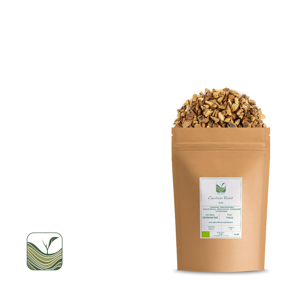 Valley of Tea Gentian Root Organic Dried Whole Root - Herbal Tea and Aromatic Bitters