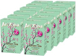 AriZona Green Tea with Ginseng and Honey - On-the-Go Powdered Drink Mix, 0.07oz 120 Count - 10ct Boxes (Pack of 12)