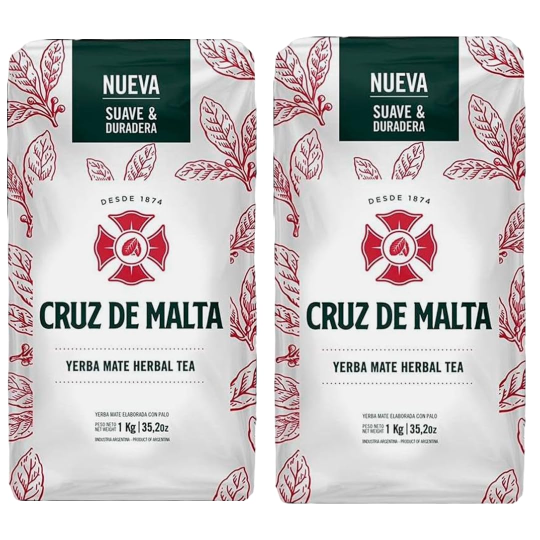 Cruz de Malta Yerba Mate Loose Leaf Tea 2.2 Lb - 1Kg - Pack of 2
