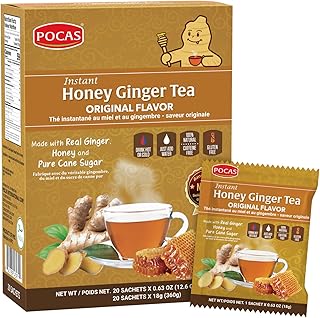 Pocas Honey Ginger Tea, Original, Instant Powder (20 Pack)