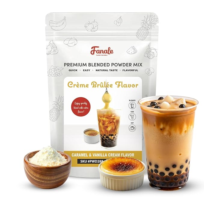 Fanale Premium Creme Brulee Bubble Tea Flavoring Powder | Perfect for Baking, Smoothies, Desserts an