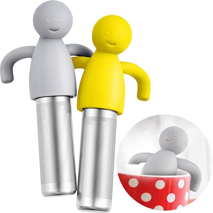 2 Pieces Tea Infuser for Loose Tea Cute Fine Mesh Tea Strainer Stainless Steel Tea Filter Ball Tea D