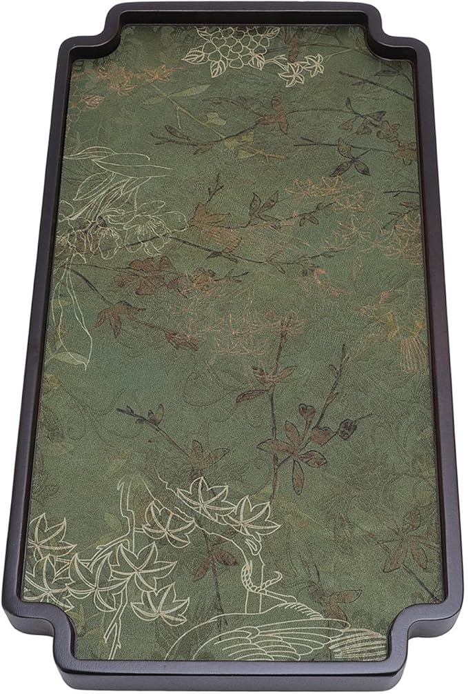 Asixxsix Chinese Style Wooden Gongfu Tea Tray, Exquisite Craftsmanship Multifunctional Tea Serving Tray