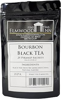 Elmwood Inn Fine Teas, Bourbon Black Tea, 25 Pyramid Sachet Tea Bags