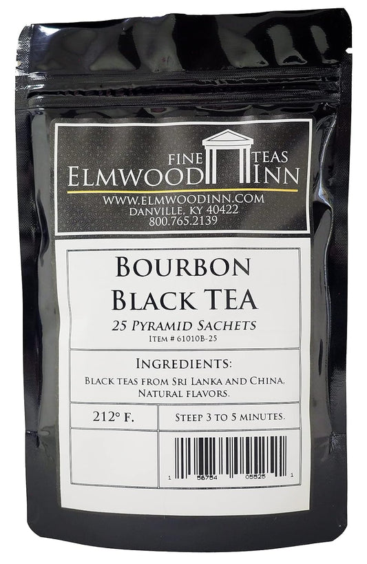 Elmwood Inn Fine Teas, Bourbon Black Tea, 25 Pyramid Sachet Tea Bags