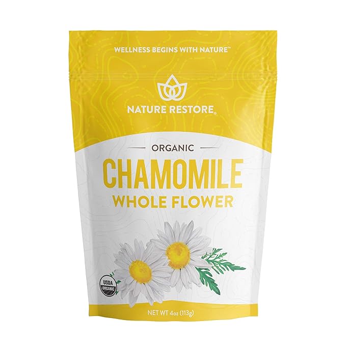 Organic Chamomile Whole Flower, Loose Leaf, Tea Leaves, 4oz