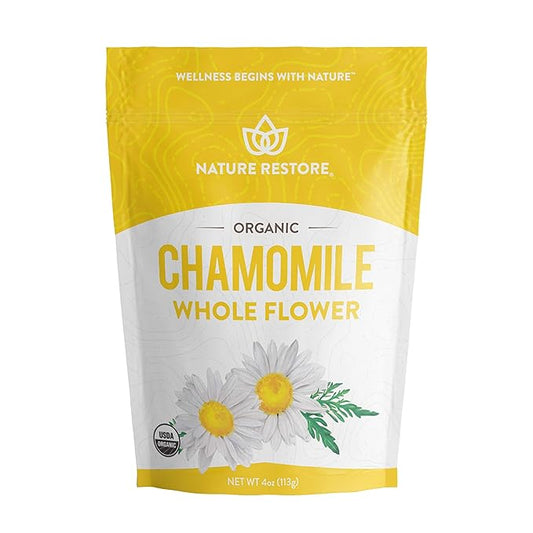 Organic Chamomile Whole Flower, Loose Leaf, Tea Leaves, 4oz