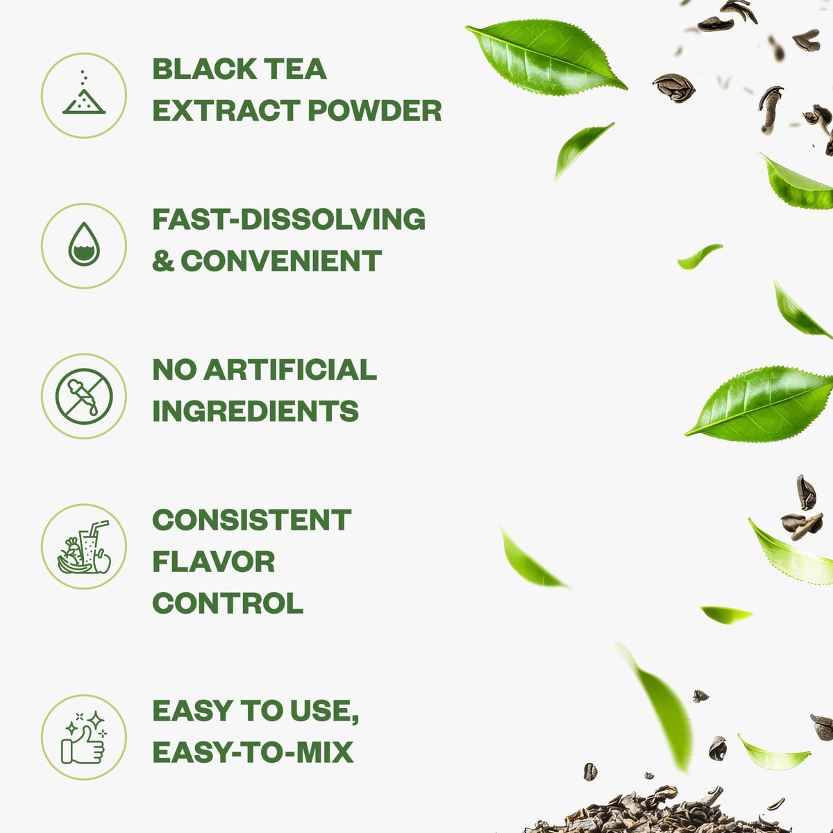 Purisure Instant Black Tea Extract Powder, Unsweetened Iced Tea Extract Powder from Real Black Tea Leaves for Hot or Cold