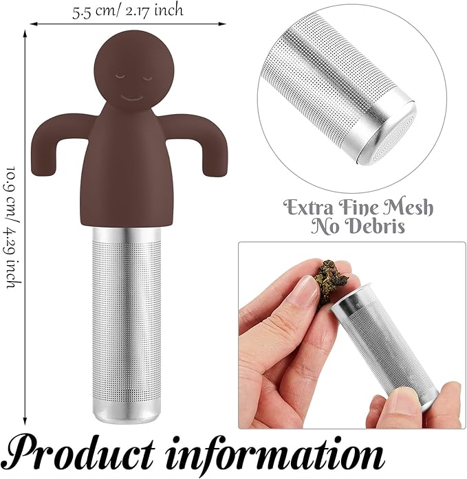 Hicarer 2 Pieces Tea Infuser for Loose Tea Cute Fine Mesh Tea Strainer Stainless Steel Tea Filter Ball Tea Diffuser Steeper for Teacups Teapots (Gray