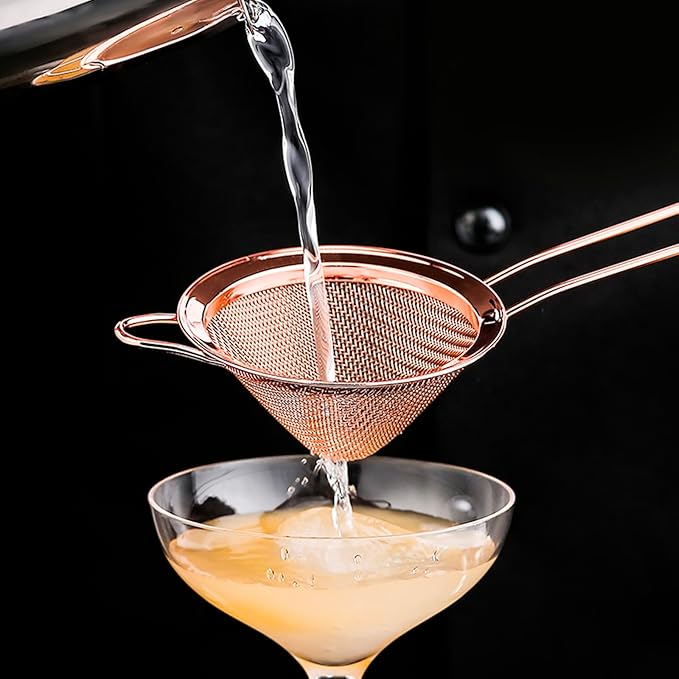 2 Pack Stainless Steel Small Food Strainer, Fine Mesh Sieve with Long Handle, Cocktail Strainer For Cocktails, Tea Herbs, Coffee & Drinks