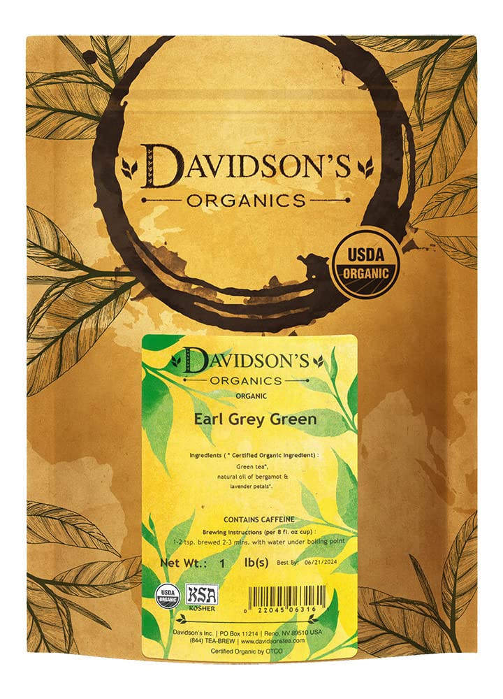 Davidson's Tea Bulk, Earl Of Grey Green, 16 Ounce