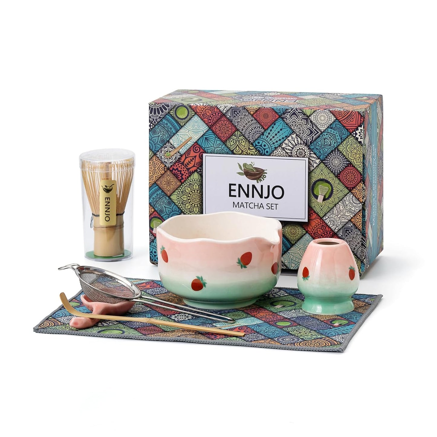 7 Pcs Matcha Whisk Set Elegant Petal Shaped Matcha Bowl Design, Ideal for Matcha Lover