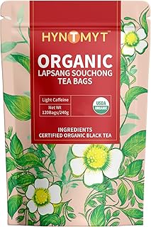 HYNTMYT Organic Lapsang Souchong Tea Bags, USDA Organic Lapsang Souchong Smoked Tea, Smoky Flavor, Lower Caffeine, 120 Count