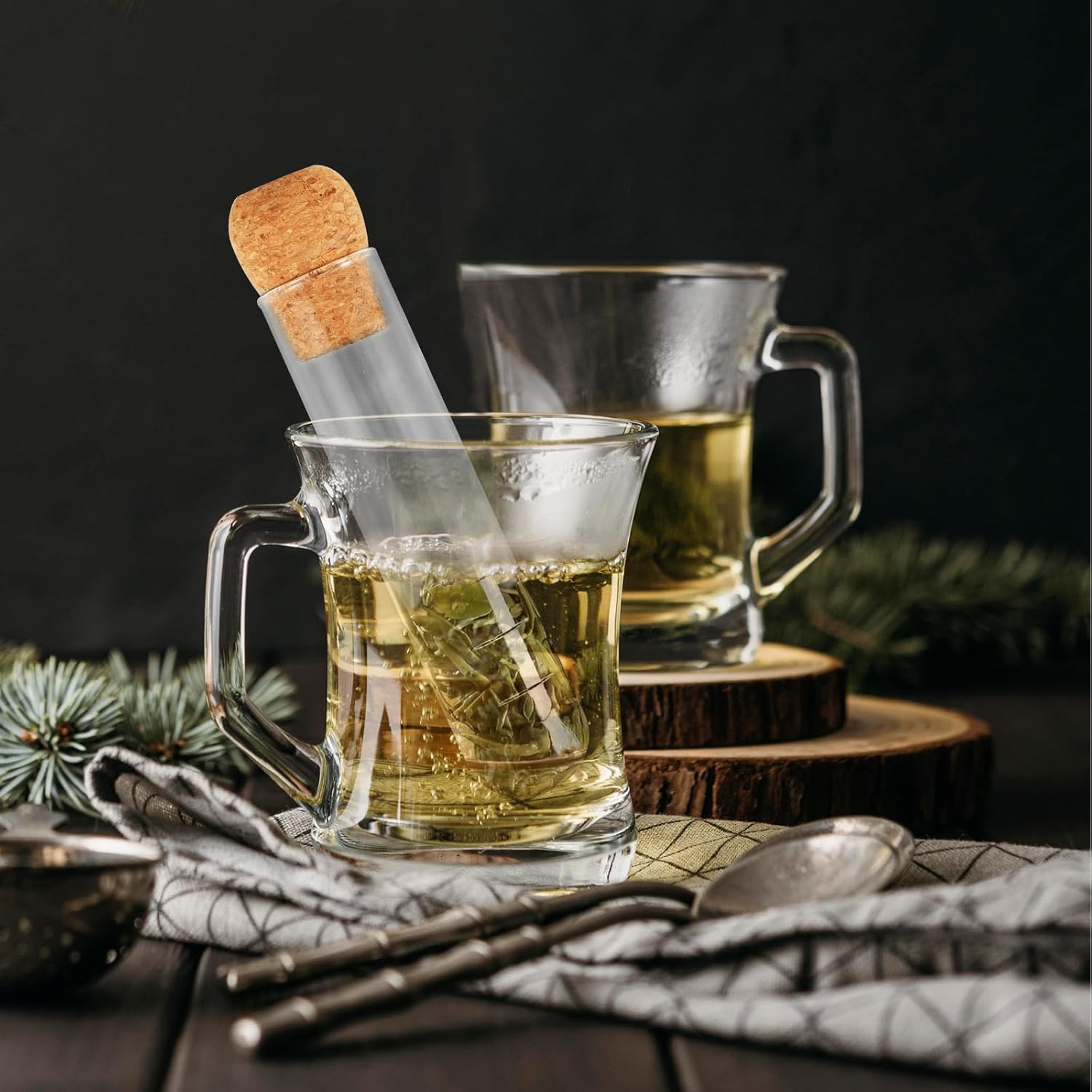 Glass Test Tube Tea Infuser for Loose Leaf Tea Strainer for Travel and Household Brewing