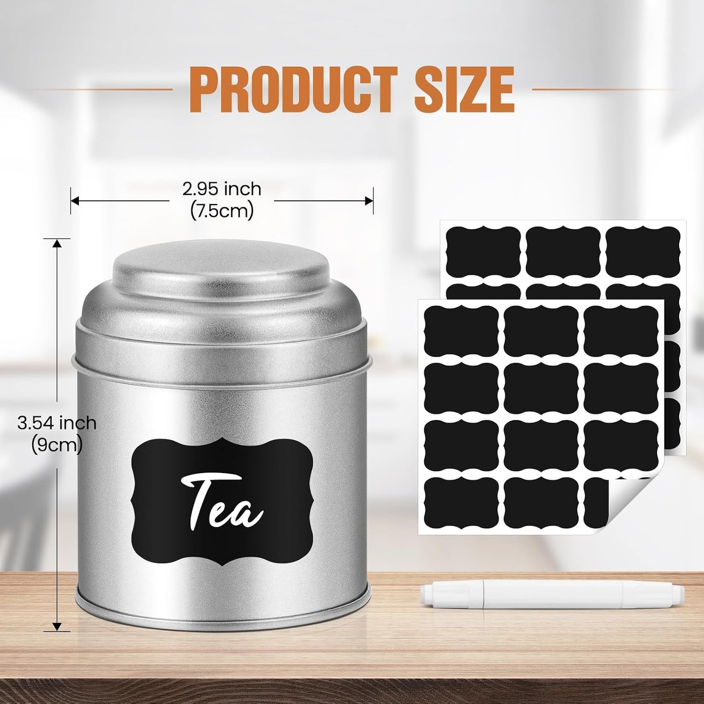 TRISCO Tea Tin with Airtight Double Lids for Loose Leaf Tea Storage, 8 Oz Kitchen Small Tin Can and Tea Canister for Tea Coffee Sugar Candy Spices (12 Pcs) | Capacity 8 Oz Liquid, Kitchen Small Tin Can and Tea Canister, for Tea Coffee Sugar Candy Spices,